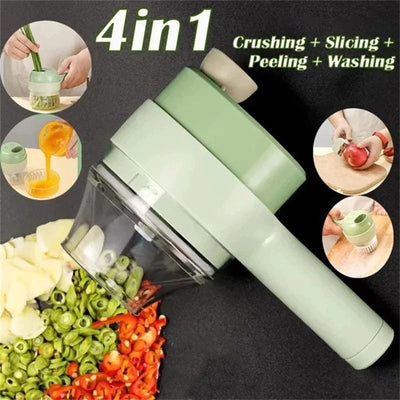 KITCHEN TOOL 4 IN 1 HANDHELD ELECTRIC VEGETABLE CUTTER MACHINE